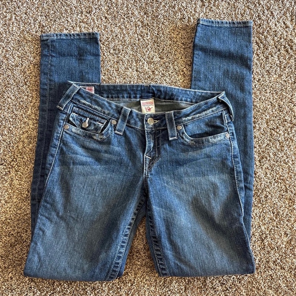 True Religion Skinny Jeans in Medium Blue Wash